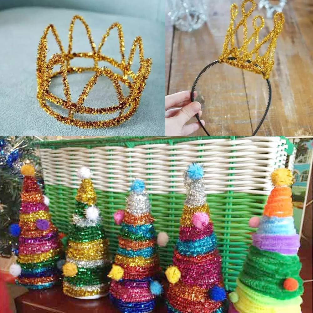 Anvin Pipe Cleaners 100 Pcs 10 Colors Chenille Stems for DIY Crafts Decorations Creative School Projects (6 mm x 12 Inch, Bling-Bling Colors) : Arts, Crafts & Sewing