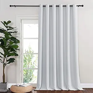 NICETOWN Patio Door Curtain Vertical Blinds, Grommet Top Room Divider Curtain Panel Thermal Insulated for Bedroom/Living Room (Greyish White, W80 by L108, 1 Panel)