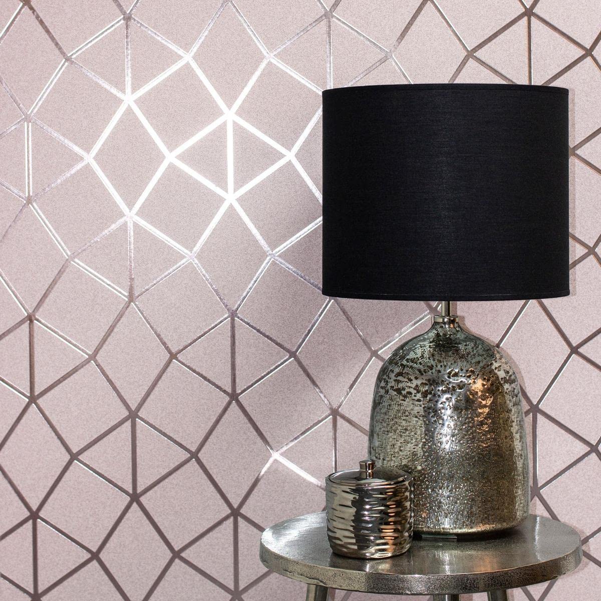 Fine Décor FD42561 Platinum Geo Trellis Blush Papel pintado, oro rosa