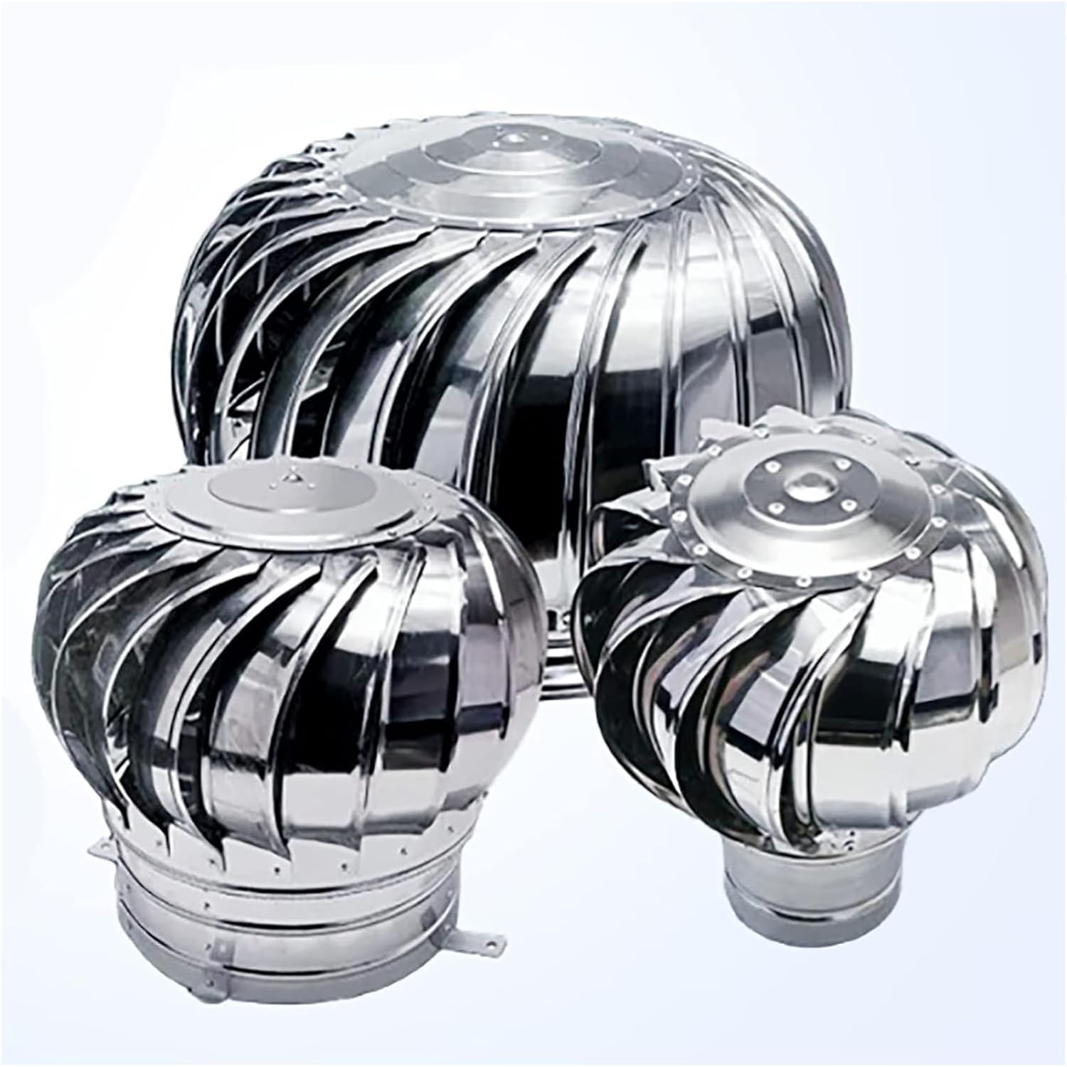 Roof Wind,Stainless Steel Turbine Ventilator Vents Rotating Chimney Cowl Caps 304 Stainless Steel Roof Turbine Ventilator No Assembly Required Rainproof for Roof Vents Chimney Fireplace Bath