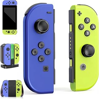 Switch Controller,Replacement for Switch/OLED/Lite,Wireless Remote with Dual Vibration,Motion Control,Screenshot,6-Axis Gyro,Wake-Up,Anti-Slip grip/Joystick,Left/Right Gamepad,No NFC,(Blue and Yellow)