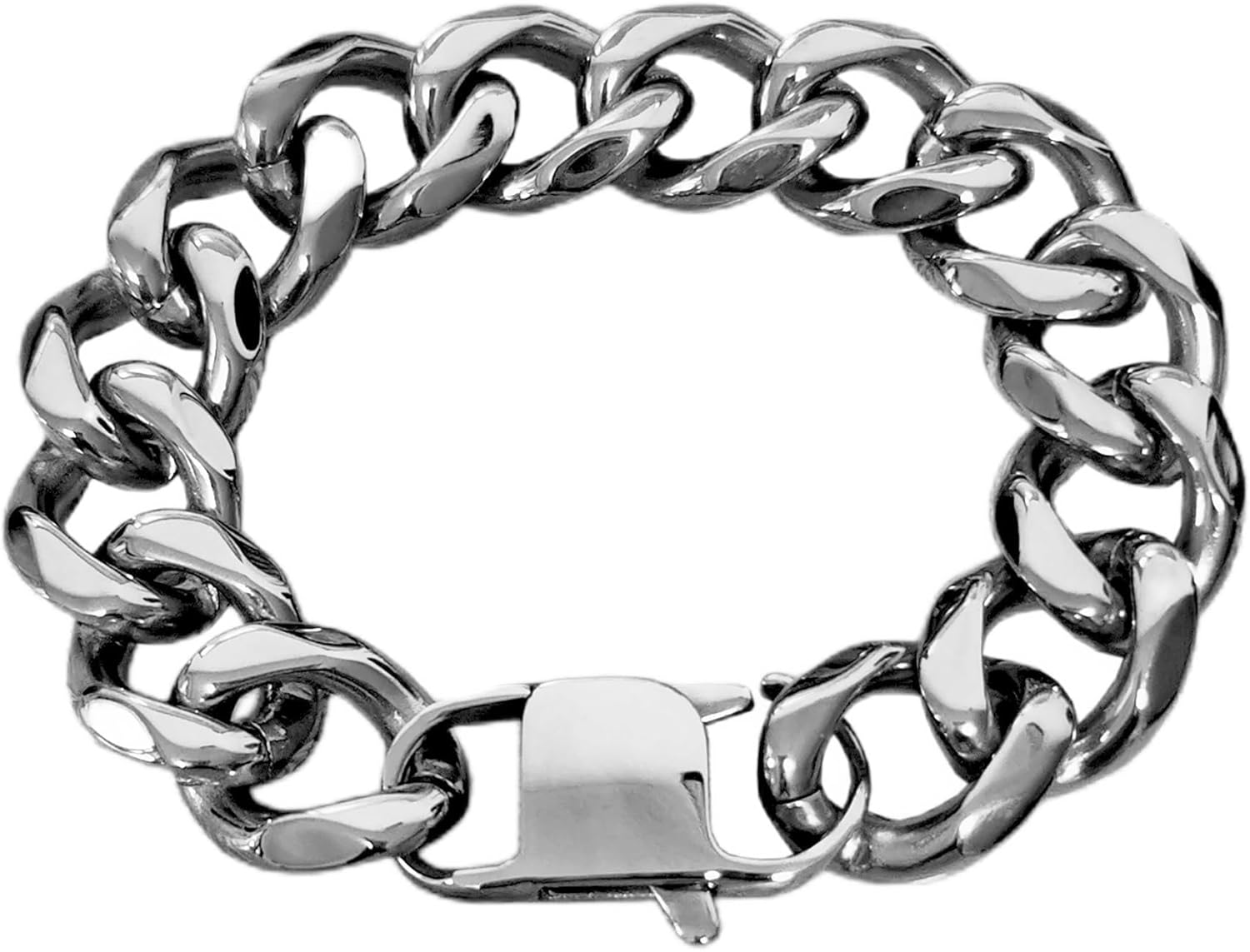 Hip Hop Mens Choker Stainless Steel Miami Chain Curb Cuban Link Rapper Necklace Jewelry with Tail