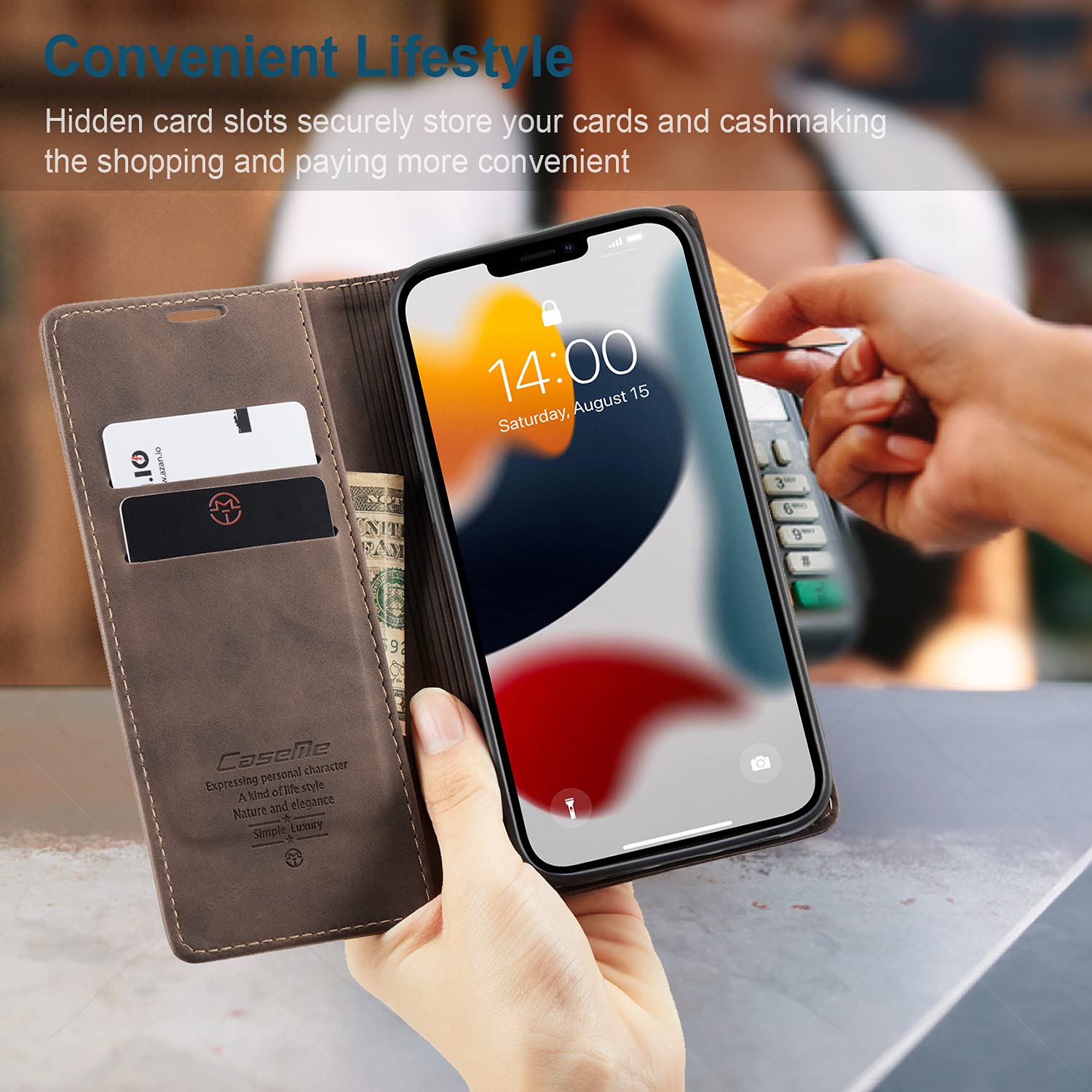 Amazon.com: SINIANL Leather Case Wallet for iPhone 13 Pro