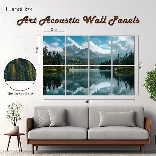 Miniatura 2 de FurnoFlexArt Acoustic Panels Tiles Decorative Room Sound Proof Foam Absorbing Panels Noise Dampening Canceling Reducing Blocker for Walls (Mountain