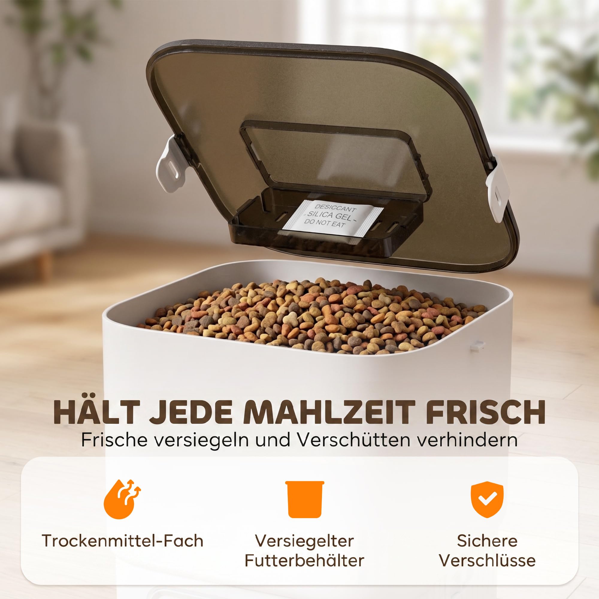 PawHut Mangiatoia automatica per gatti, 4 l, con 2 ciotole in acciaio inox, 1-6 pasti al giorno, design anti-intasamento, display LCD, mangiatoia per gatti e cani