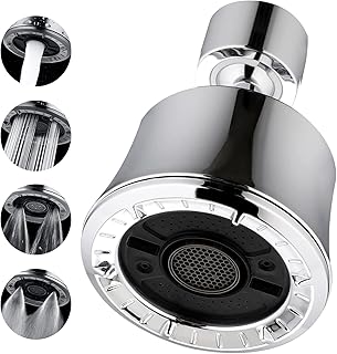 360° Faucet Aerator, Faucet Sprayer Attachment, Swivel Kitchen Faucet Head, Faucet Aerator for Kitchen 55/64-27UNS Female Thread, 4 Spray Modes, 2 Ball Joint, Kitchen Faucet Aerator Chrome