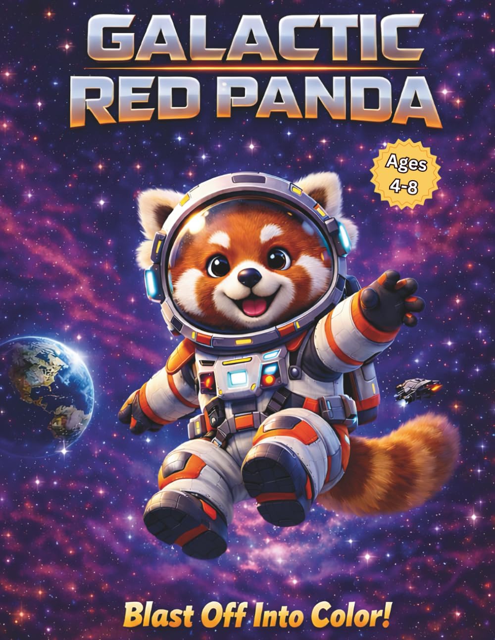 Galactic Red Panda: Blast Off Into Color!: 50 Fun Space & Astronaut Coloring Pages for Kids Ages 4-8 – Cute Red Pandas, Rockets, Planets, and Galaxy ... Book) (Red Panda Adventures Coloring Series)