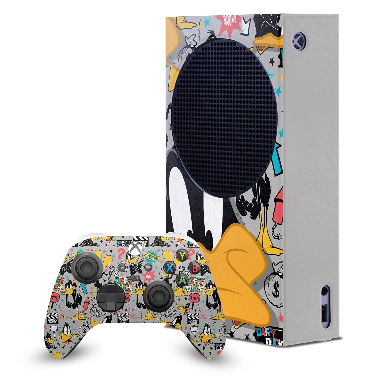 Head Case Designs Officially Licensed Looney Tunes Daffy Duck Graphics and Characters Game Console Wrap and Game Controller Skin Bundle Compatible With Xbox Series S Console & Controller Bundle