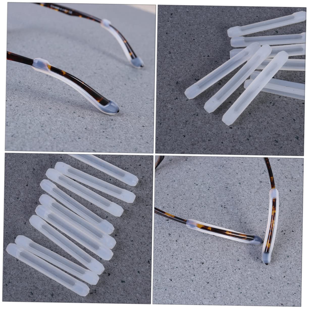 Manchons de Branche de Lunettes Antidérapants en Silicone Blanc 10 Paires Protection Yeux Certifiée Adaptés pour Lunettes de Soleil et Vue, Usage Quotidien et Sport Retenue