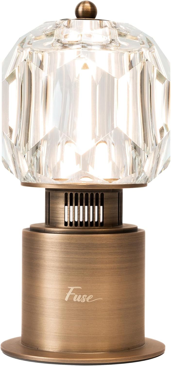 Fuse Soluna Crystal Bluetooth Speaker Lamp | Hand Polished Prism Table Lamp with Built-in Speaker | Bluetooth 5.3, Rechargeable Battery | Modern Luxury Ambient Light for Bedroom, Desk, Living Room