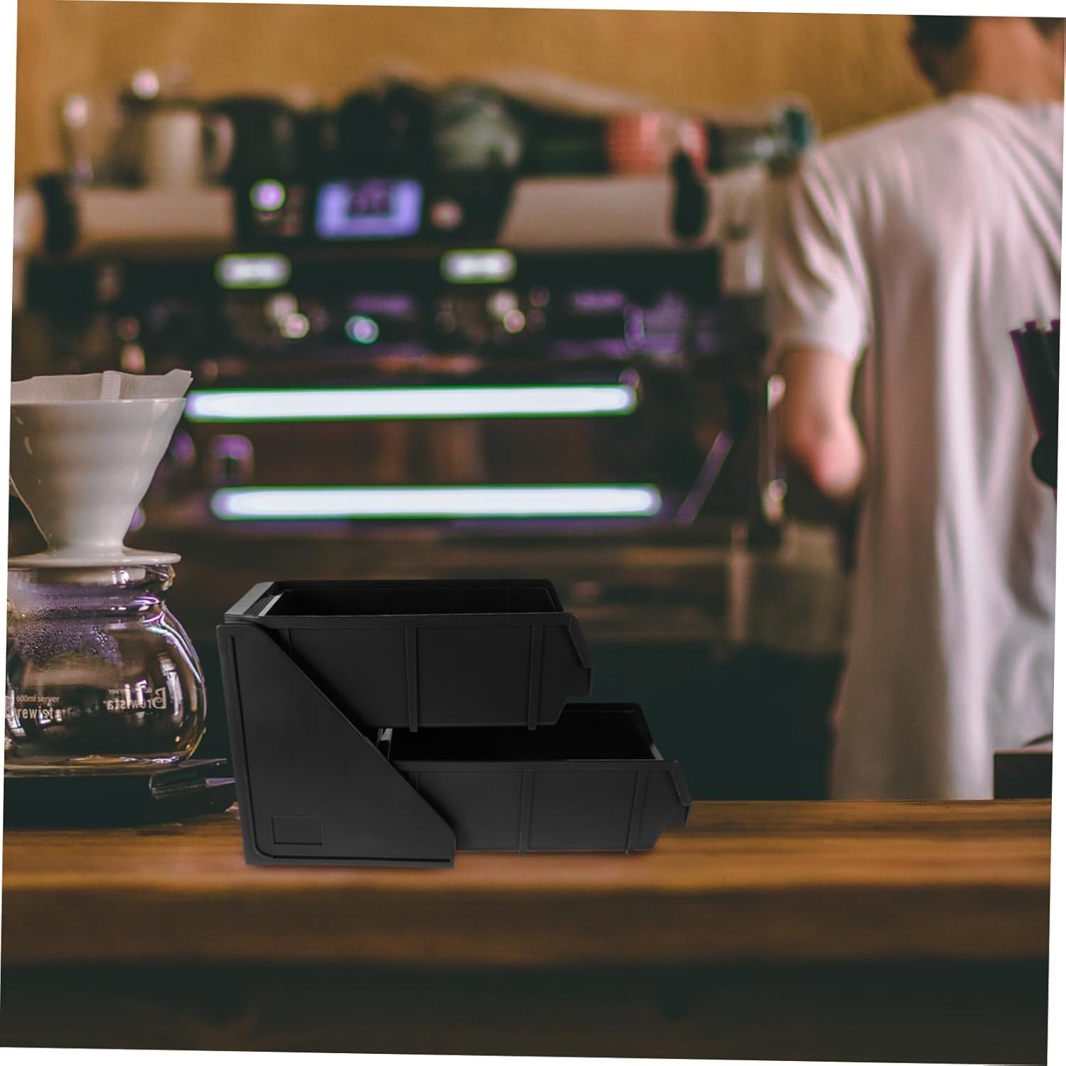 Plastic Coffee Station Organizer Multi Functional Condiment Holder for Countertop for Cafes Bars and Homes Sturdy Storage for Tea Bags Sugar and Coffee