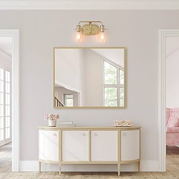 KSANA Bathroom Light Fixtures, 2 Lights Gold Vanity Light Over