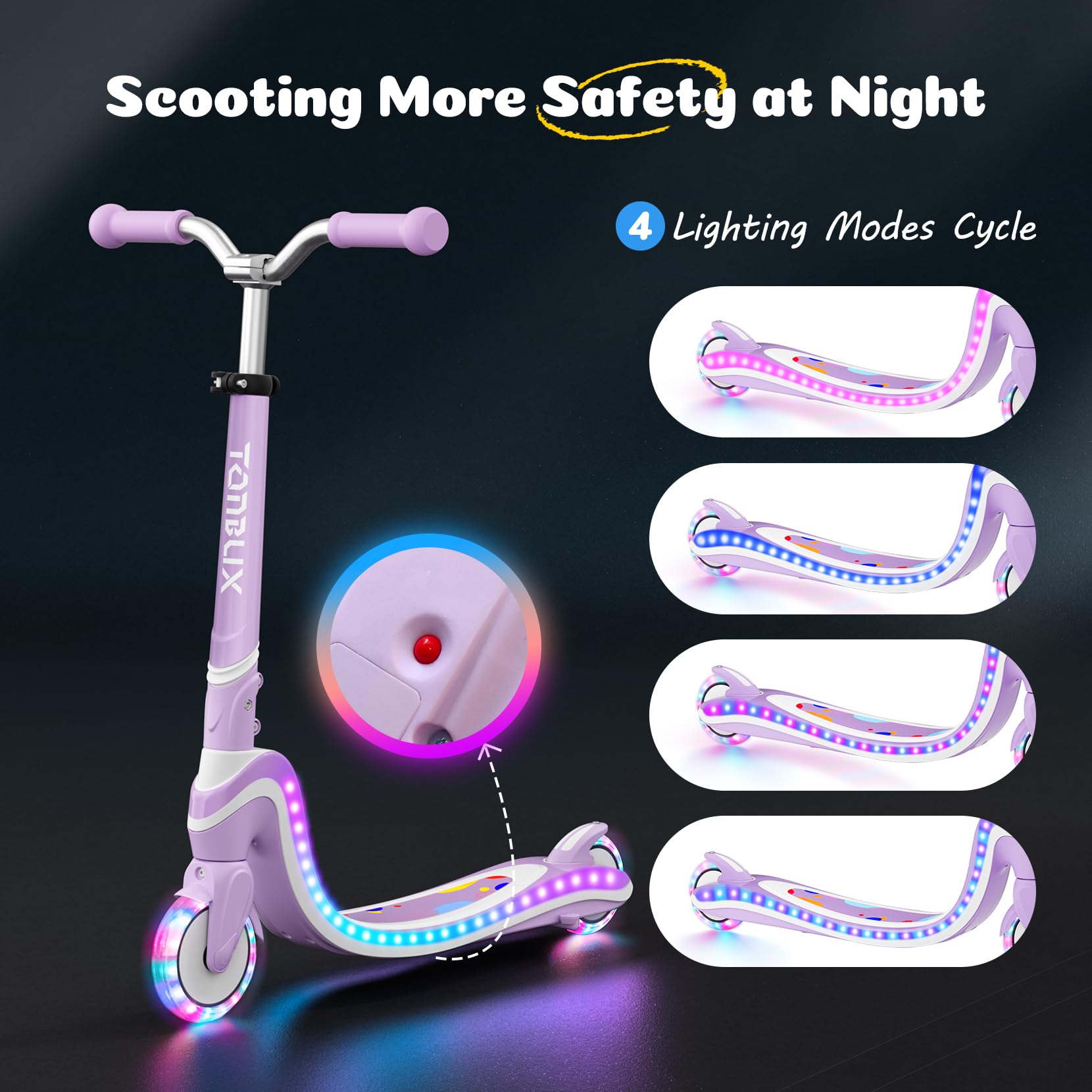 Scooter for Kids Ages 3-12 TONBUX 2 Wheel Kids Scooter with Light Up Wheels & Stem & Deck, 3 Adjustable Height Handle - Image 2