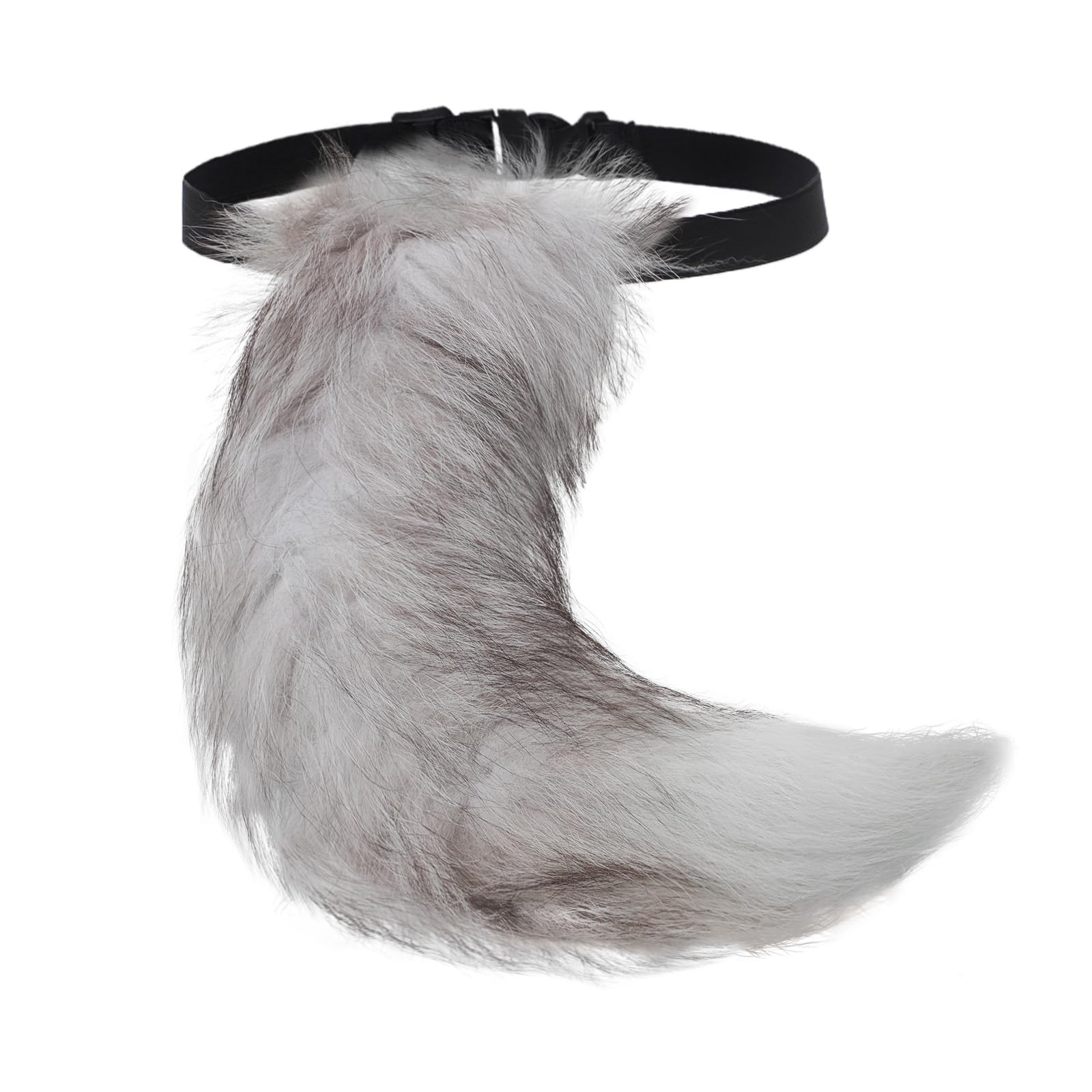 FakeFace ﻿ Faux Fur Fox Tail with Adjustable Waist Belt 15.7 inch Furry Animal Tail for Adult Halloween Cosplay Party Costume (Grey) — image 1