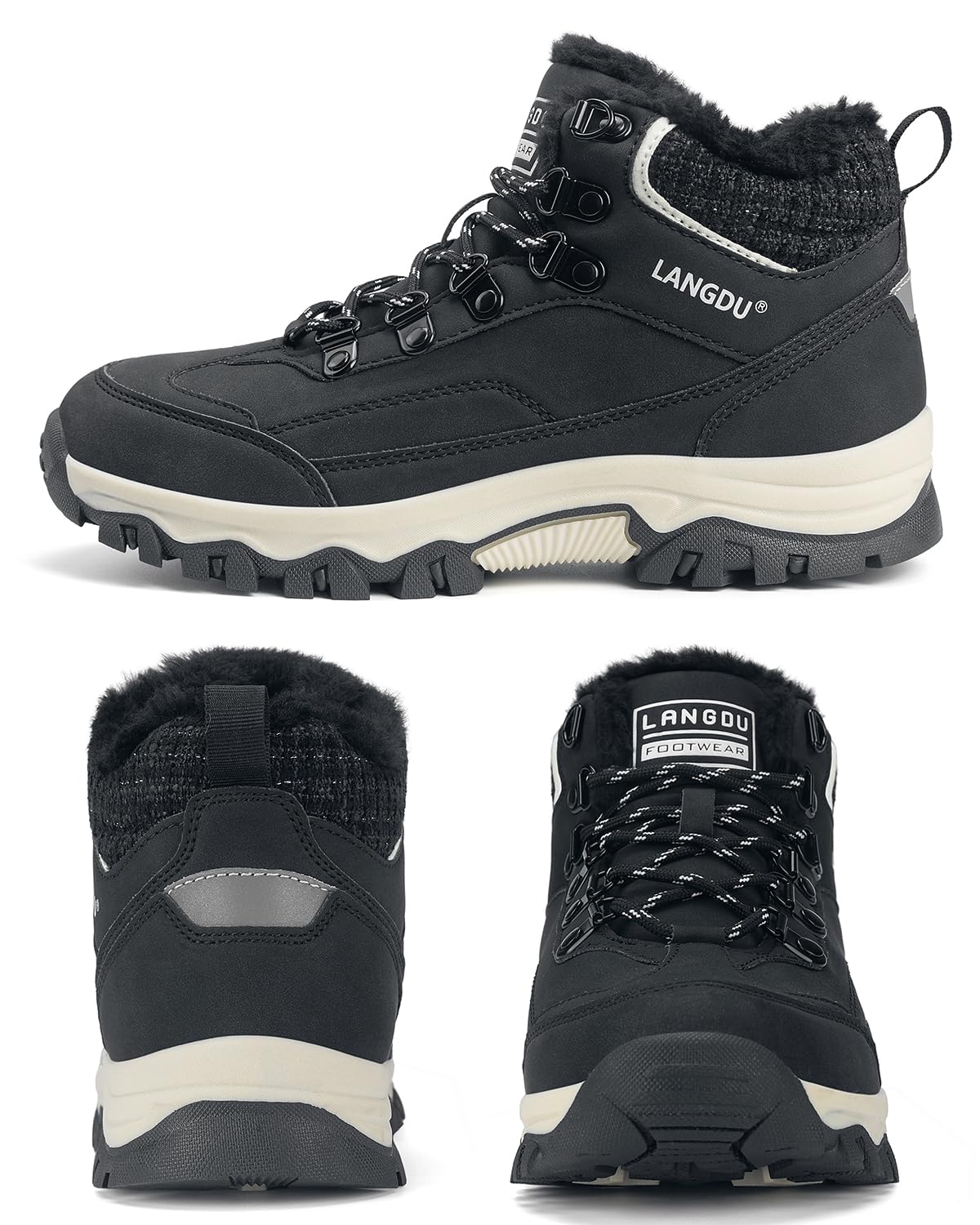 LANGDU Stivali Donna Invernali Stivaletti da Neve Scarpe Inverno 37-42EU