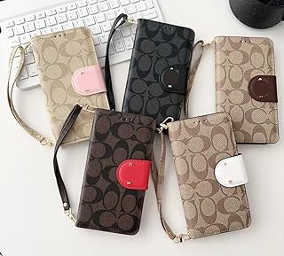 人気 ストリートブランドコーチ スマホケース iPhone17用ケース 手帳型 Cコーチ C老花 iPhone16ケース 財布型 カード収納 スタンド機能 手掛け バンド付き マグネット着脱式 着脱しやすい iPhone多機種対応 (For iPhone 17 Pro Max,A)