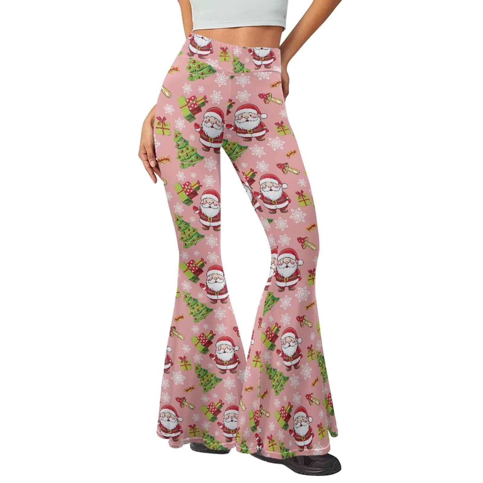 Hawapod High Waist Bell Bottom Pants for Women Flare Stretchy Pants Outdoor Casual Soft Leggings