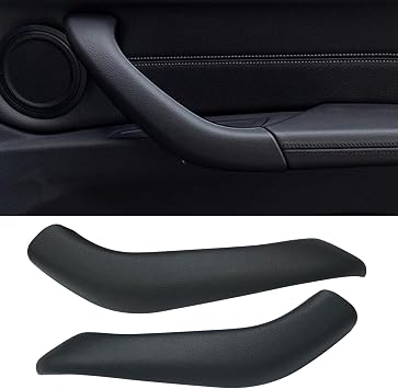 Car Door Handle Cover for BMW X1 X2 Inner Pull Outer Cover Replacement Compatible with BMW X1 F48 2016-2022 X2 F39 2018-2023 Interior Accessories Black, 2pcs Left and Right