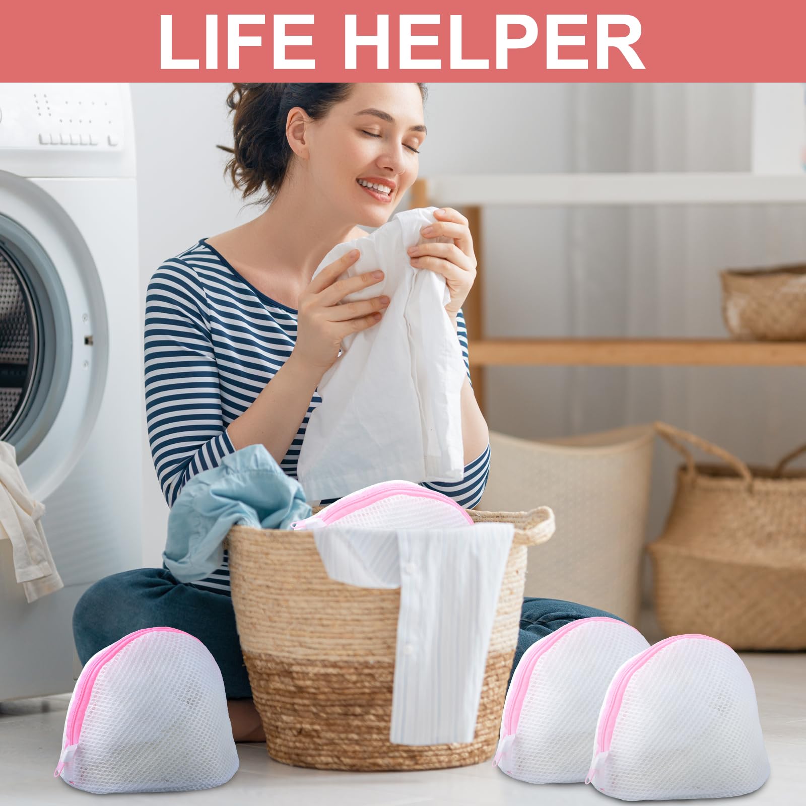 3 Sacchetti Retina Per Lavatrice - Proteggi Reggiseno E Biancheria, Con Chiusura A Coulisse - Foto 6