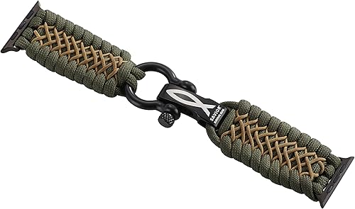 Miniatura 9 de Correa de paracord Savior Survival Gear, compatible con Apple Watch de 49454442414038 mm, correa de iWatch Series Ultra 10 9 8 7 6 5 4 3 2 1 SE,