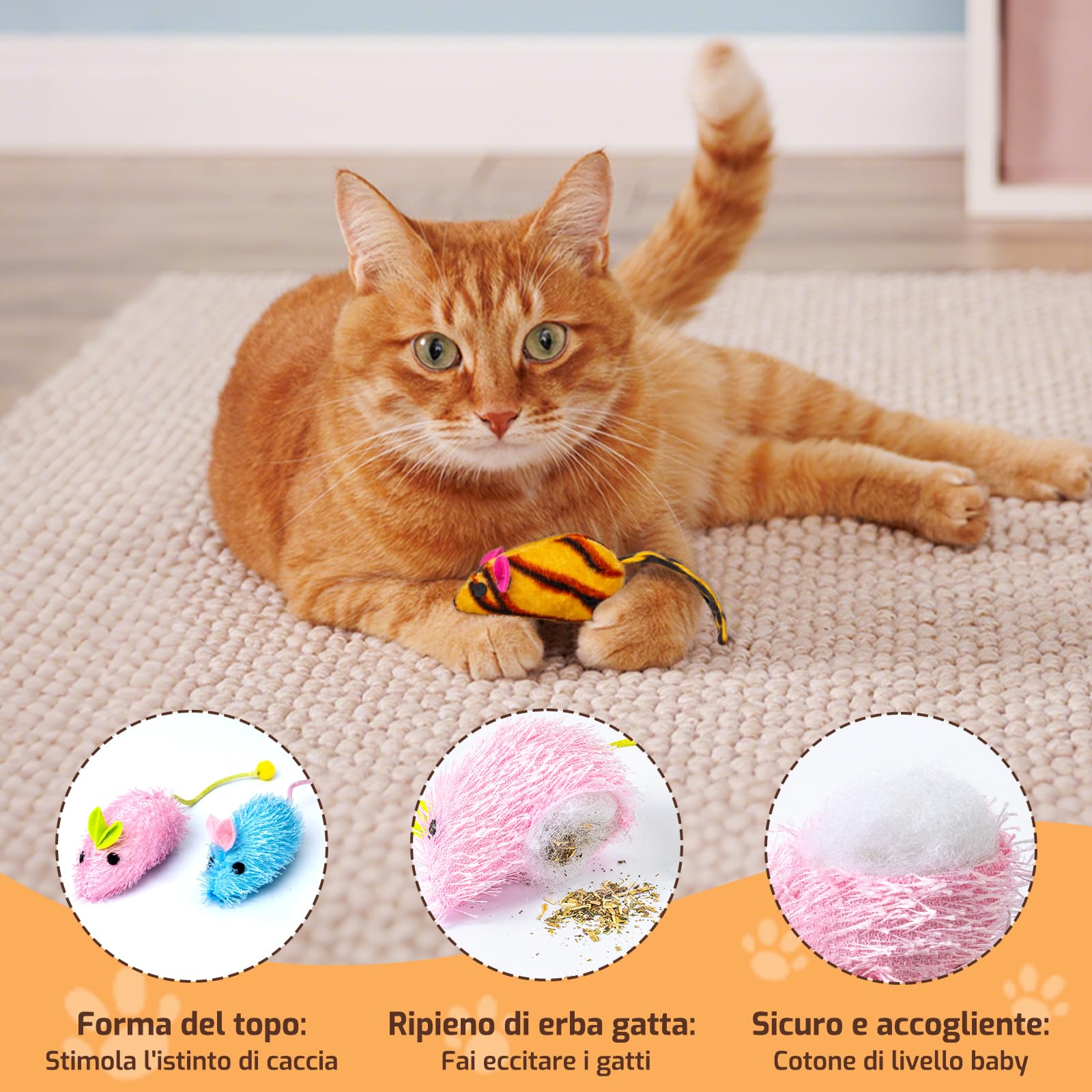 Giochi per gatti,Giocattoli Erba Gatta per Gatti,Sicuri e Divertenti,Forme Multiple