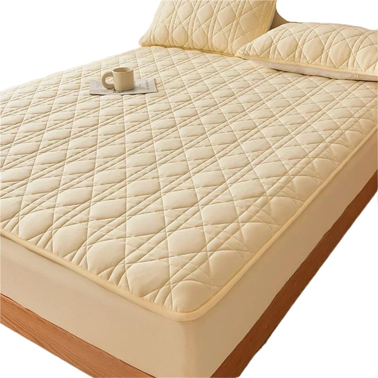 Funda de colchón de algodón Impermeable sin Funda de Almohada (Amarillo, 110x200cm (43x79 in))