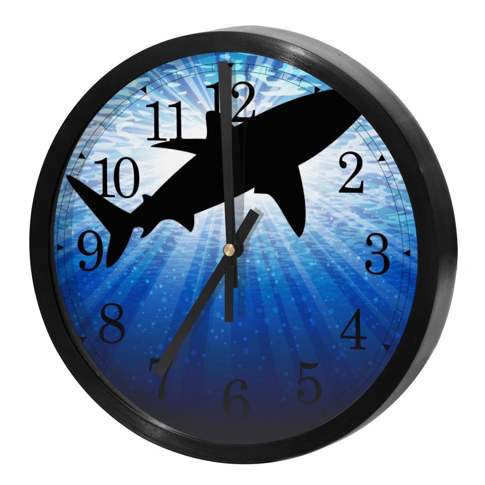 Horloge murale ronde requin pour décorer la cuisine ou la salle de jeux