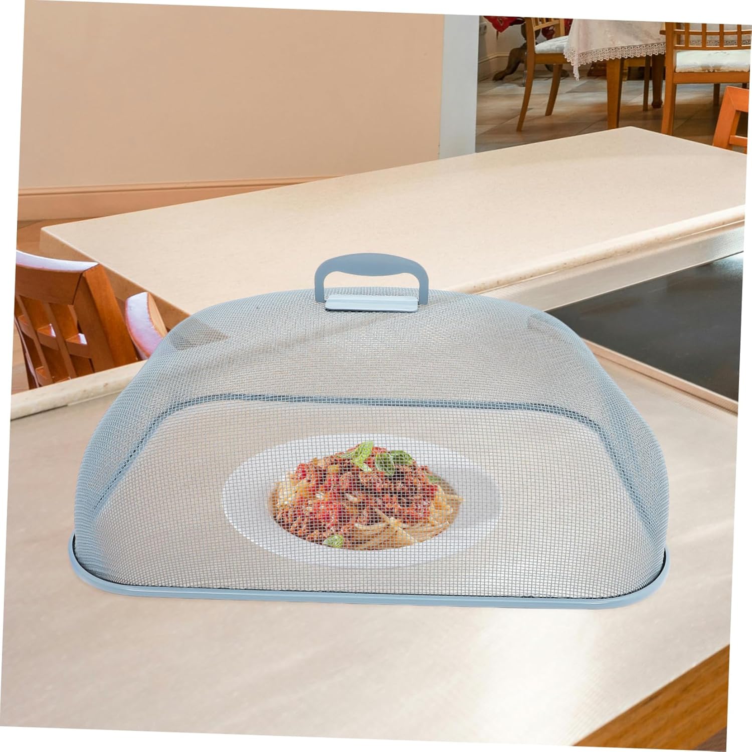 Metal Mesh Food Tent Cover Rectangular Kitchen Tabletop Food Protector Dinner Table