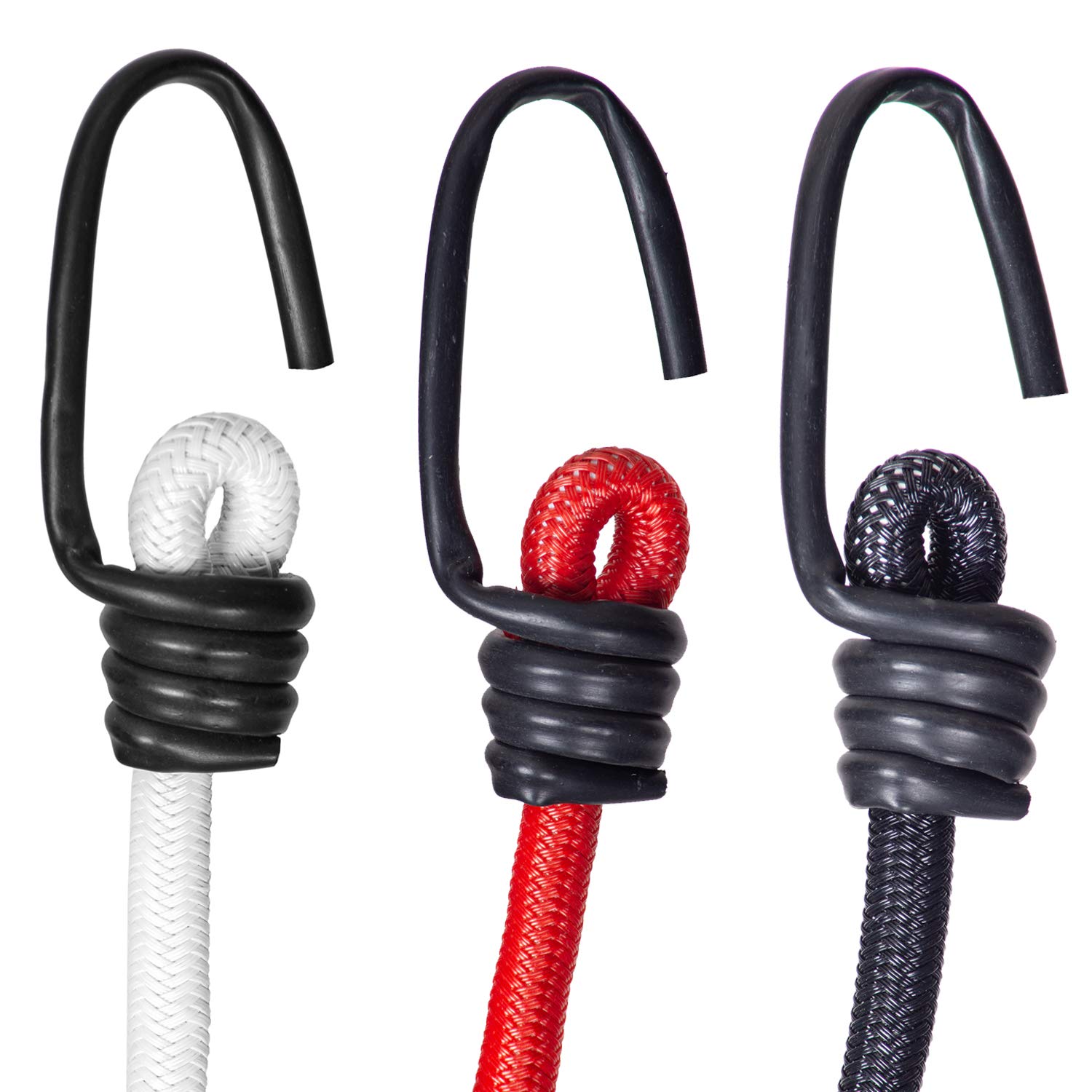 AQBAH High Strength Elastic Bungee/Shock Cord Luggage Tying Rope with Hooks 4ft (Color May Vary) -Set of 6 — Amazon image 3