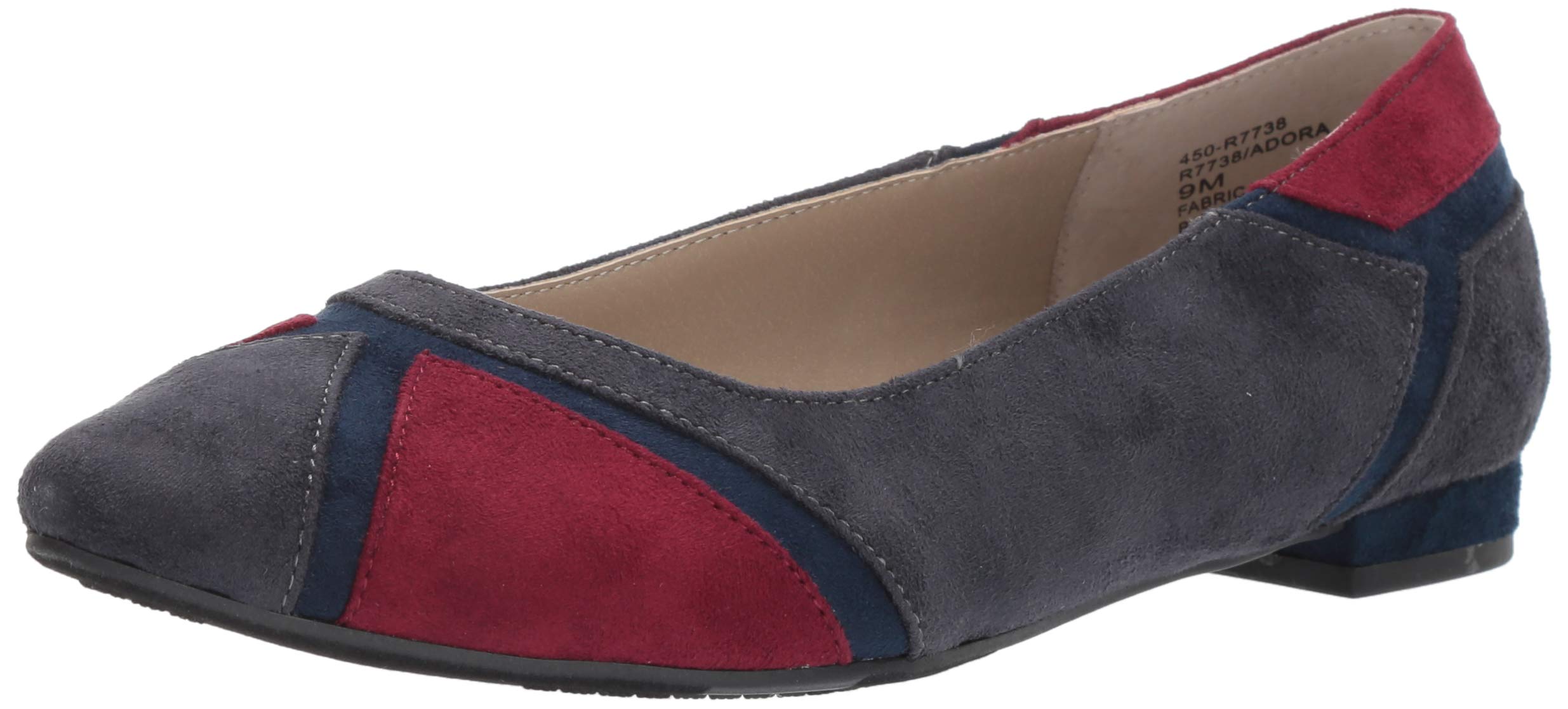 RIALTORIALTO Womens Adora Fabric Pointed Toe Slide Flats