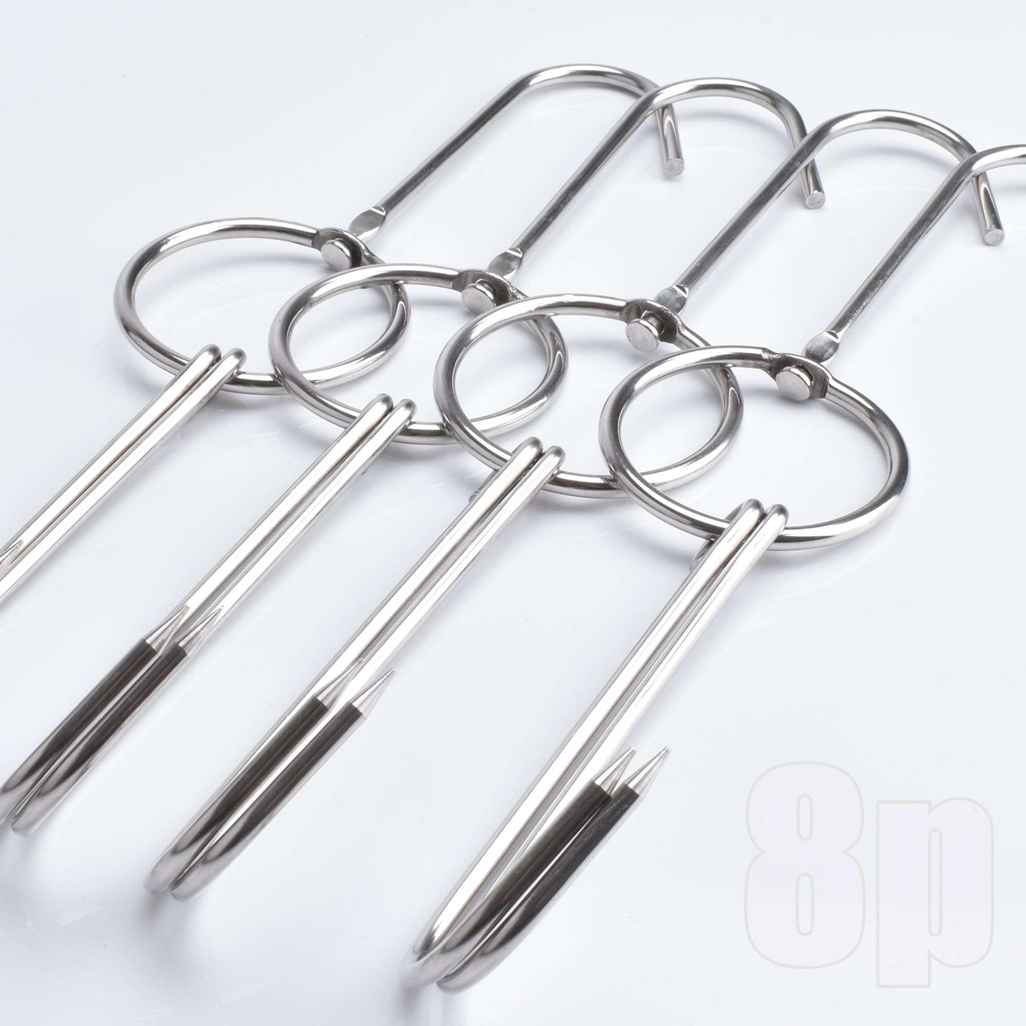 Crochets doubles de 27,9 cm en acier inoxydable robuste pour rôtissage de canard