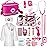 EFO SHM Doctor Kit for Kids Girls, 34 Pcs Kids Doctor Kit for Toddlers 3-5 with Medical Storage Bag & Real Stethoscope, Pretend Play Set for Boys Girls Fun Role Playing Game