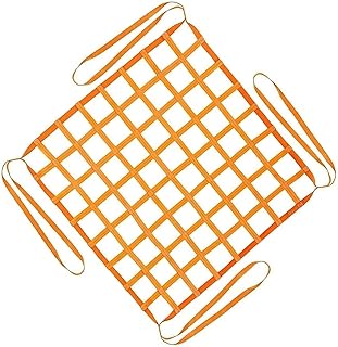 Lifting Hoisting Net - Polyester Cargo Lifting Net, Safety Lifting Net Straps, Bungee Cargo Net, Truck Bed Cargo Net, Cargo Lifting Bag, Material Handling Straps, Load 0.3-3.5Ton, Orange (Size : 4 X