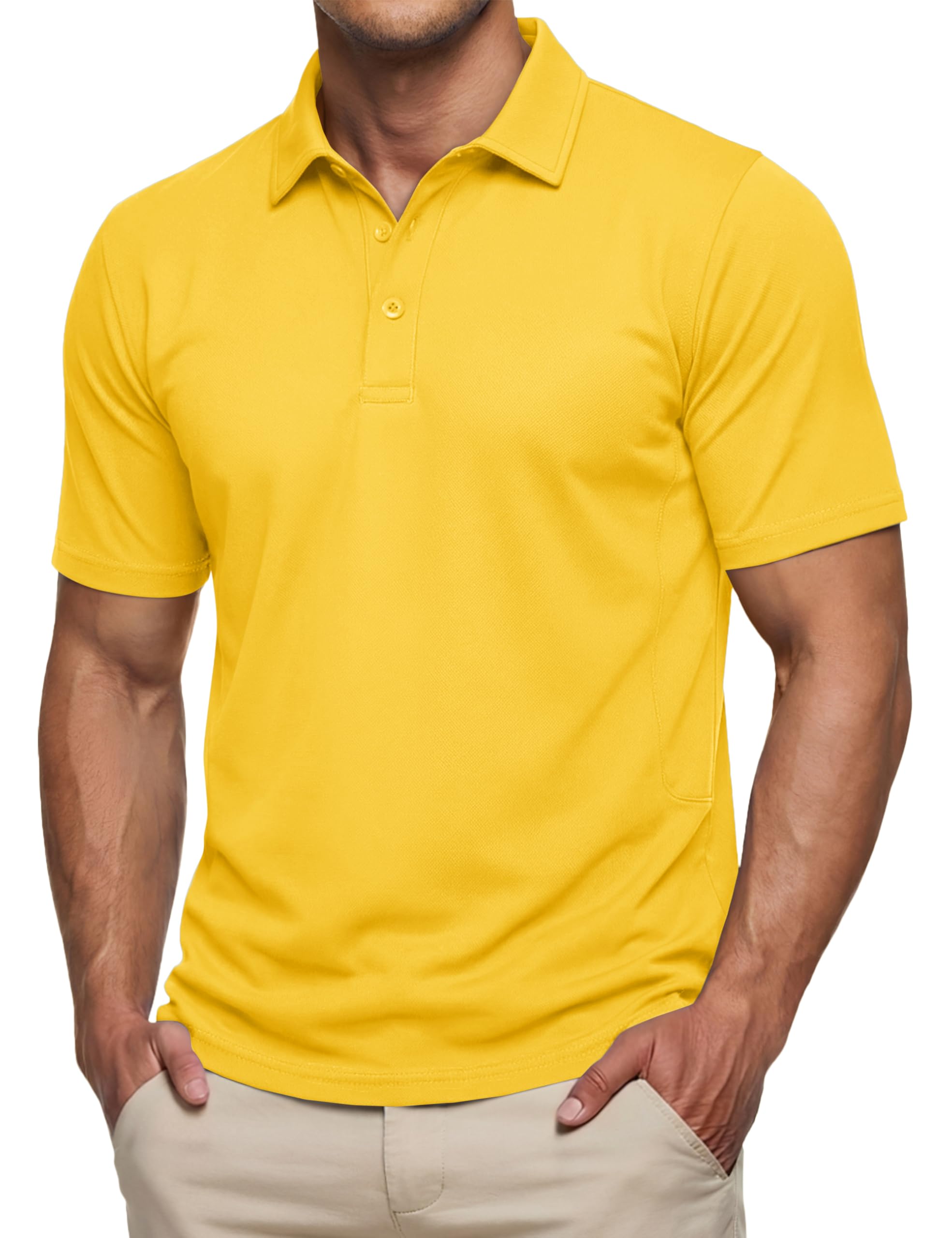 TACVASEN Poloshirt Herren Kurzarm Funktions Polo Shirt Baumwolle Atmungsaktiv Polohemd Sommer Golf T-Shirt Freizeit