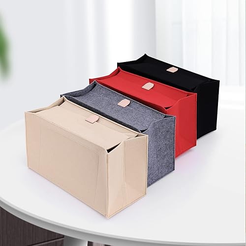 Miniatura 7 de Doxo Organizador de bolso, organizador de bolsa de fieltro con cremallera, perfecto para Lv Onthego GM 40 y D Book Tote grande (negro con cubierta)