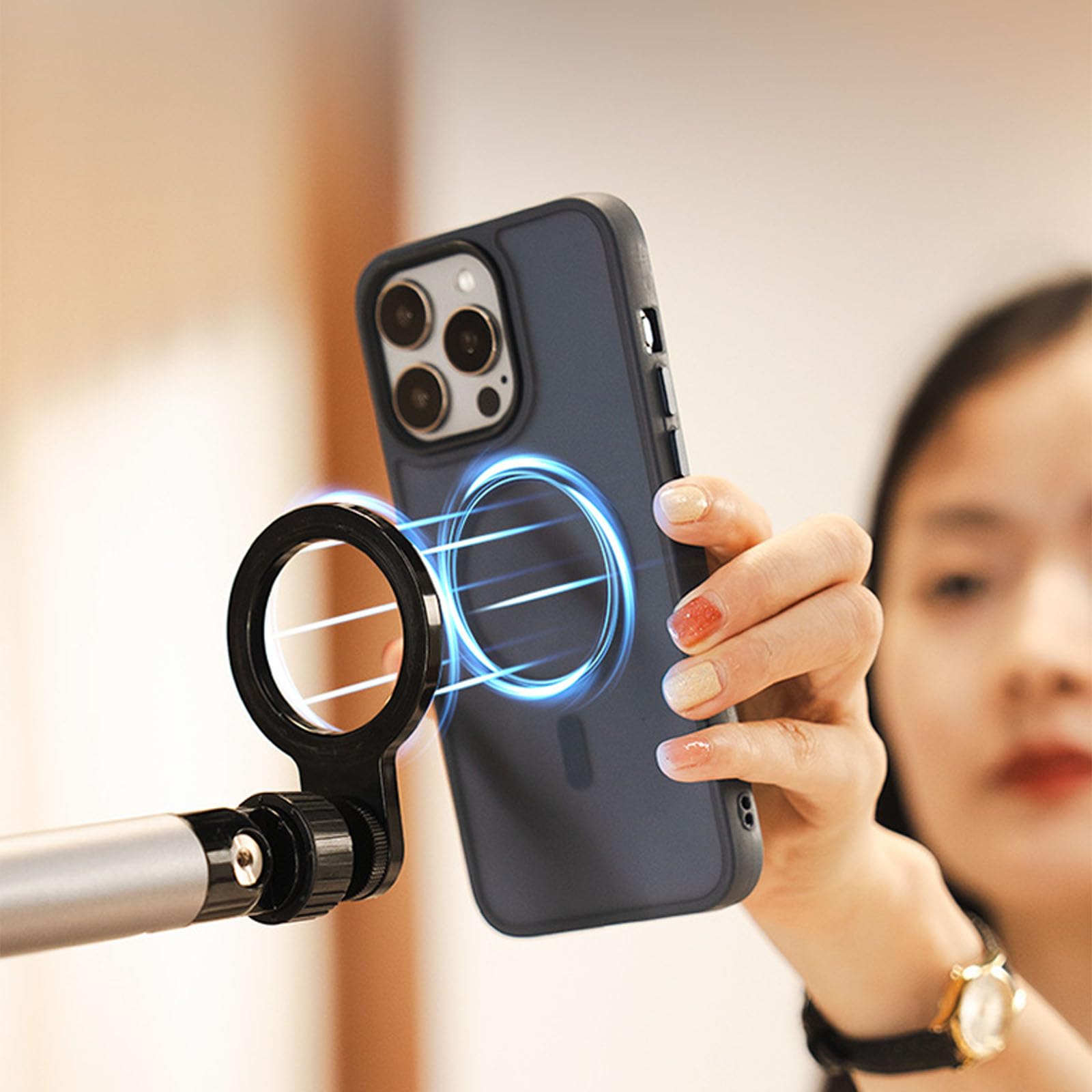 Magnetische Telefonhalterung für den Schreibtisch mit Stabiler Legierungskonstruktion und schneller Freigabe für Verschiedene Verstellbare magnetische Telefonhalterung