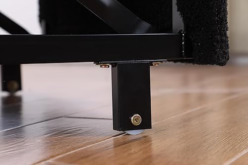 Miniatura 8 de Silla de cama extraíble, silla convertible de tela de peluche, cama de cama, cómoda tumbona a cuadros en contraste con almohada y respaldo ajustable