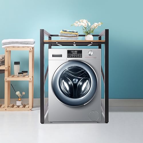 Miniatura 2 de Estante apilable para lavadora y secadora, estante de lavadora sobre los estantes de lavadora y secadora, estante organizador de almacenamiento