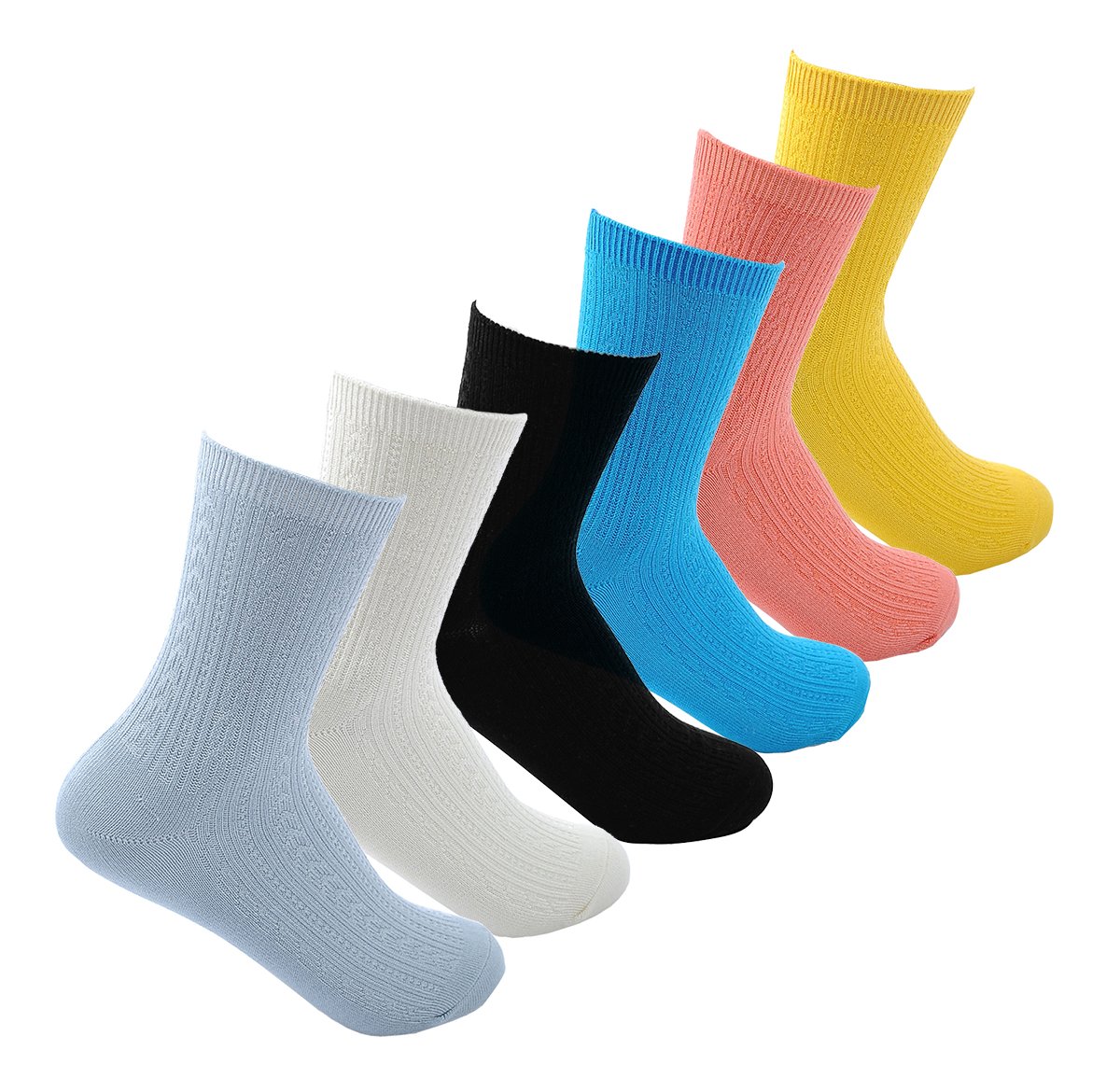 LSHARON 6 Pairs Ladies 100% Bamboo Fibre Breathable Daily Socks (Assorted)