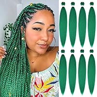 Vista 28 de ShowCoco - Extensiones de cabello trenzado preestirado profesional, 8 paquetes, 26 pulgadas, ajuste de agua caliente, textura lacia Yaki suave