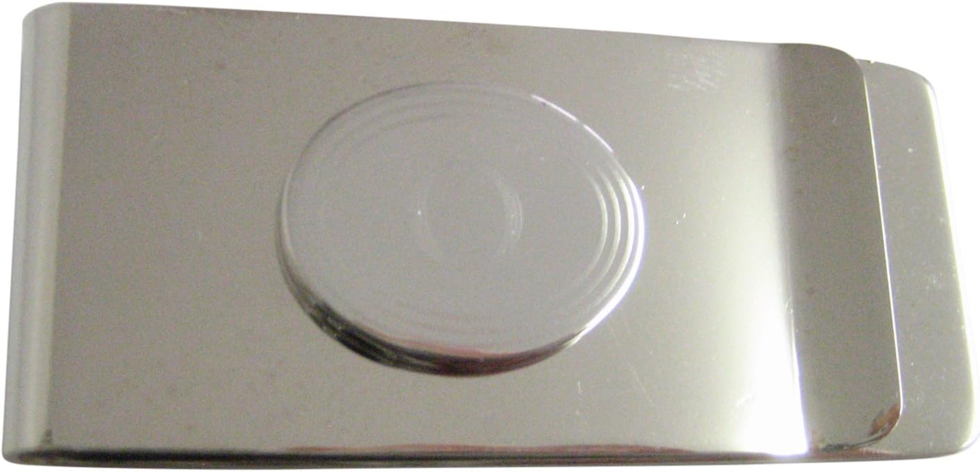 Kiola Designs Silver Toned Etched Oval Letter O Monogram Money Clip