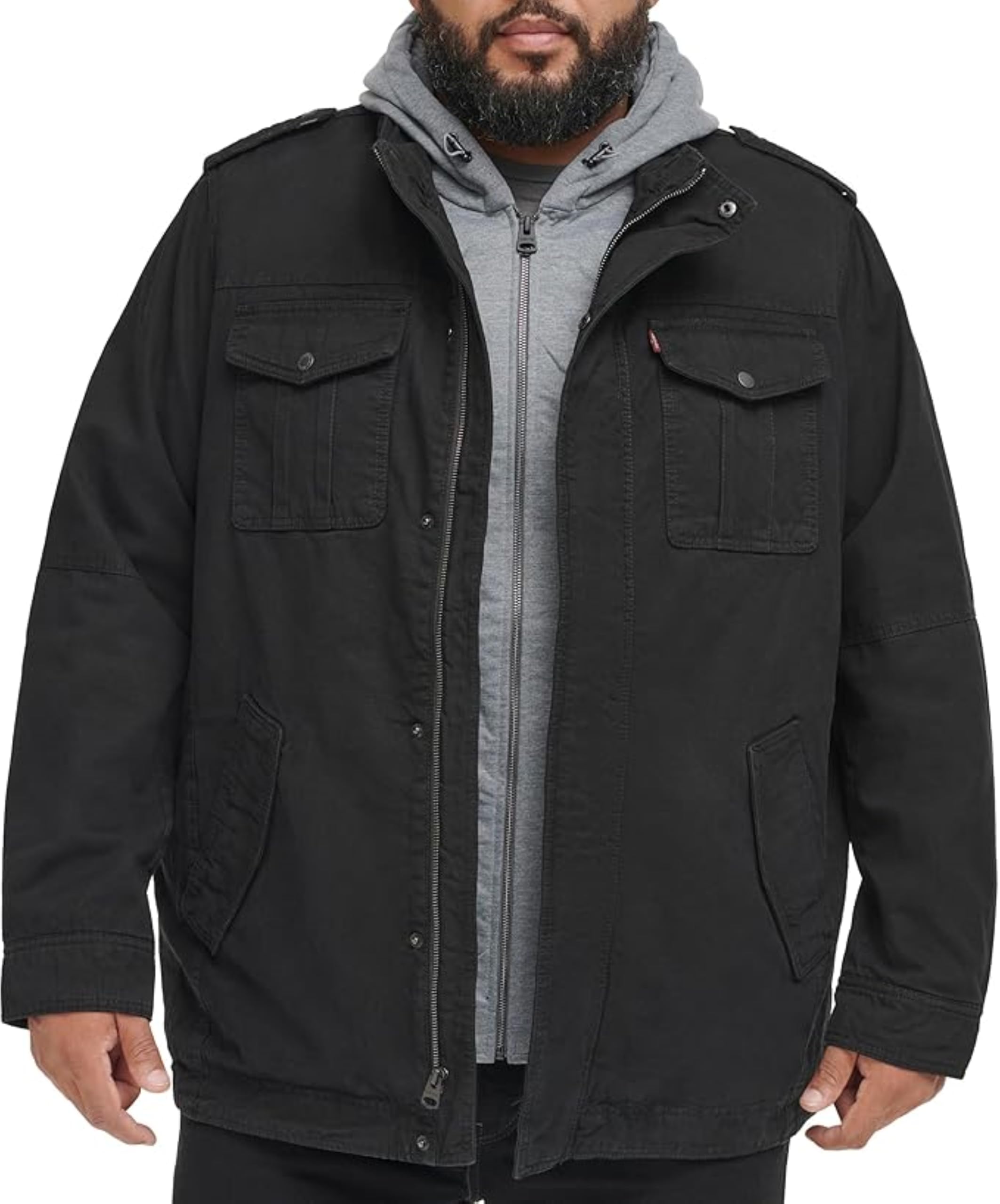 

                                                    Levi's Men's Washed Cotton Military Jacket with Re