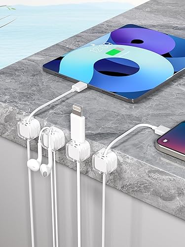 Miniatura 7 de Clips magnéticos para cables, gestión de soportes de cables ajustables, organizador de alambre adhesivo para el hogar, oficina, escritorio,