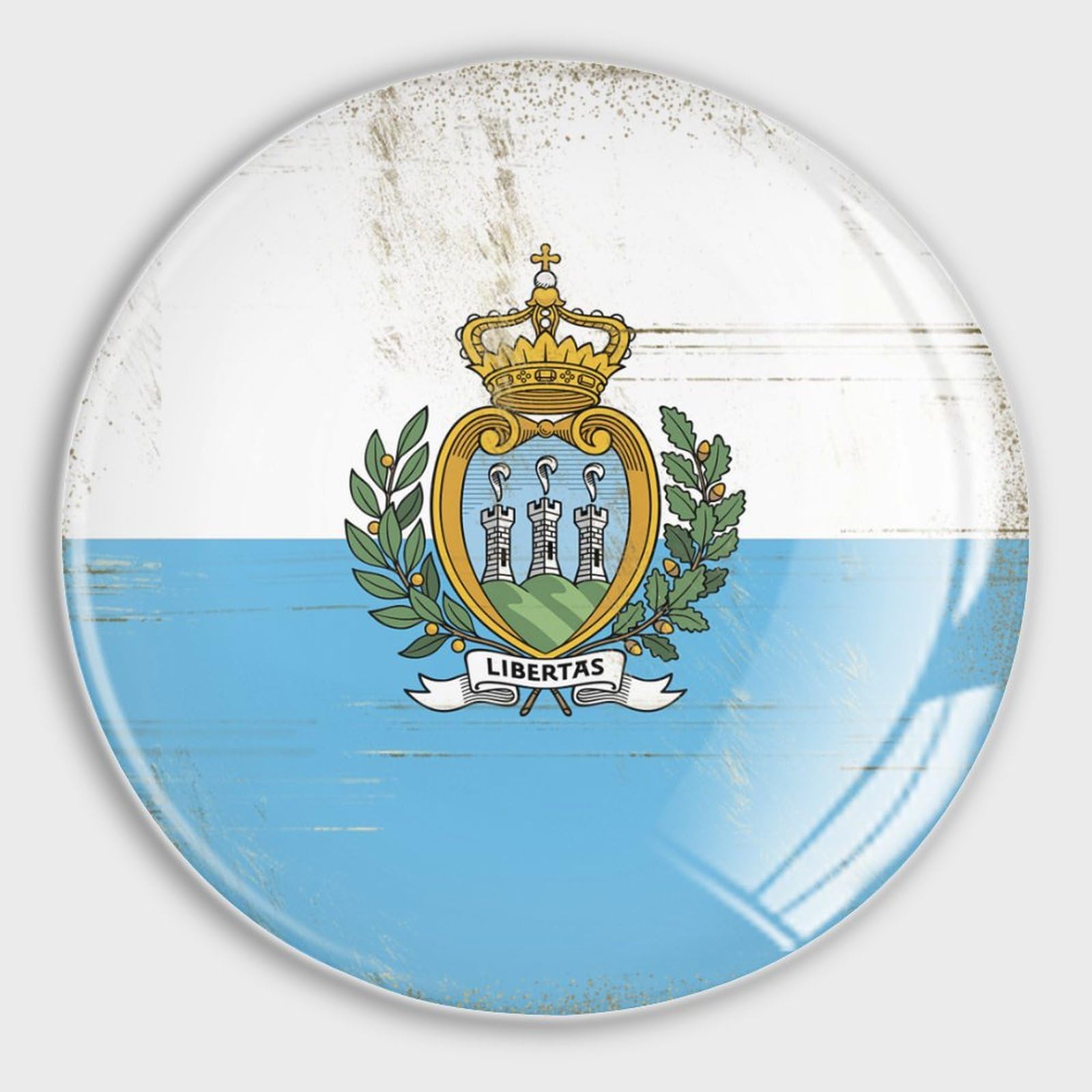 Aimant de réfrigérateur magnétique en verre premium drapeau Saint-Marin pour cuisine