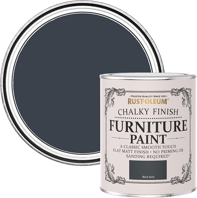Rust-Oleum Black Upcycled Furniture Paint in Chalky Finish - Black Sand 750ml