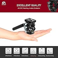 Vista 2 de EVUMO H3 Mini cabezal de trípode inclinable de video, cabezal de video de cámara compacta y ligera panorámica de 360° para trípode DSLR videocámara