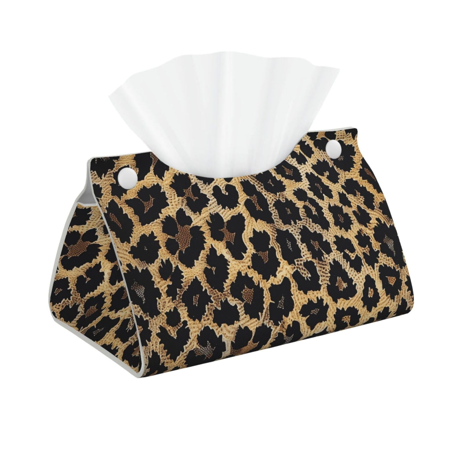 Leopard Print print Print Tissue Box Cover Foldable Tissue Storage Box Leather Tissue Cube Box Holder for Living Room Bedroom Office Car Home Decor