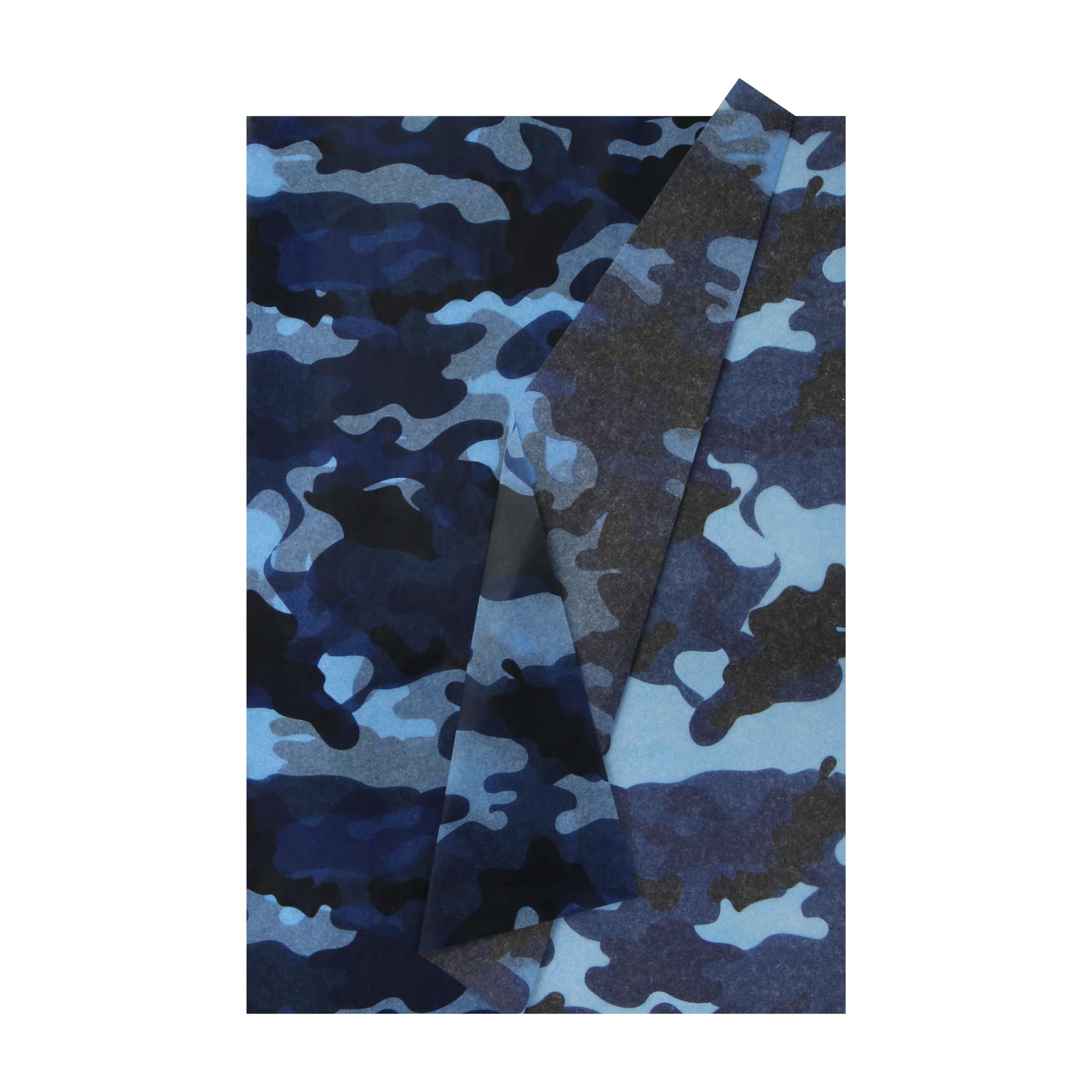 50 Sheets Camouflage Tissue Paper, Green Army Camo & Blue Navy Camo Wrapping Paper for Military Party Supplies, Adventure & Hunting Decorations, Gift Bags & Bouquets(19.7 x 13.8 inch) (Blue)