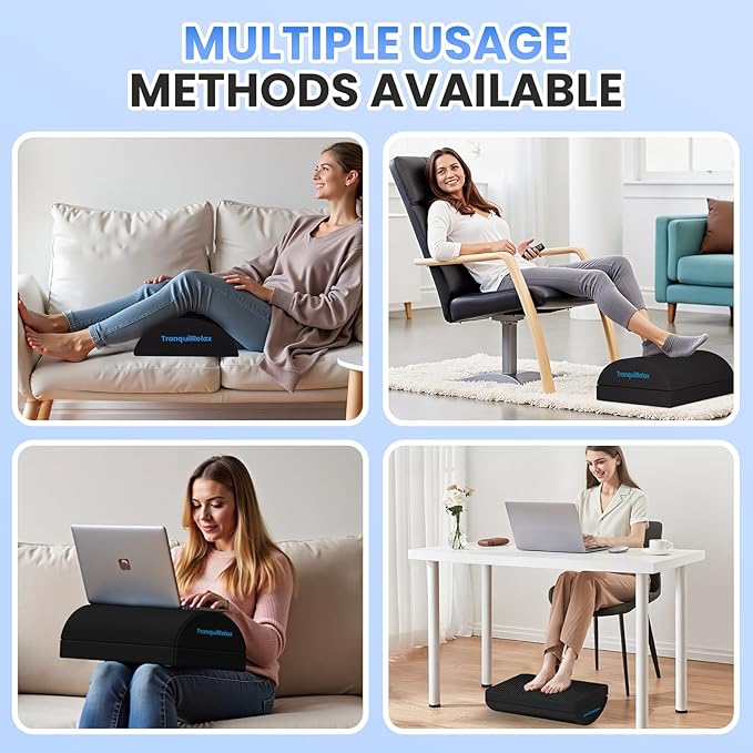 Reposapiés TranquilRelax Ajustable para Oficina y Gaming, Negro miniatura 6