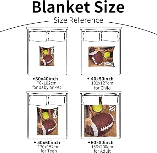 Miniatura 4 de Dyoart Manta de sóftbol infantil personalizada mantas personalizadas con nombre y número para bebés, niños, niñas, adolescentes, día de la madre,